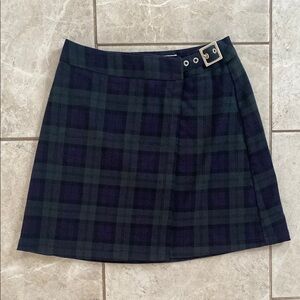 Brandy Melville John Galt Green Blue Plaid Skirt